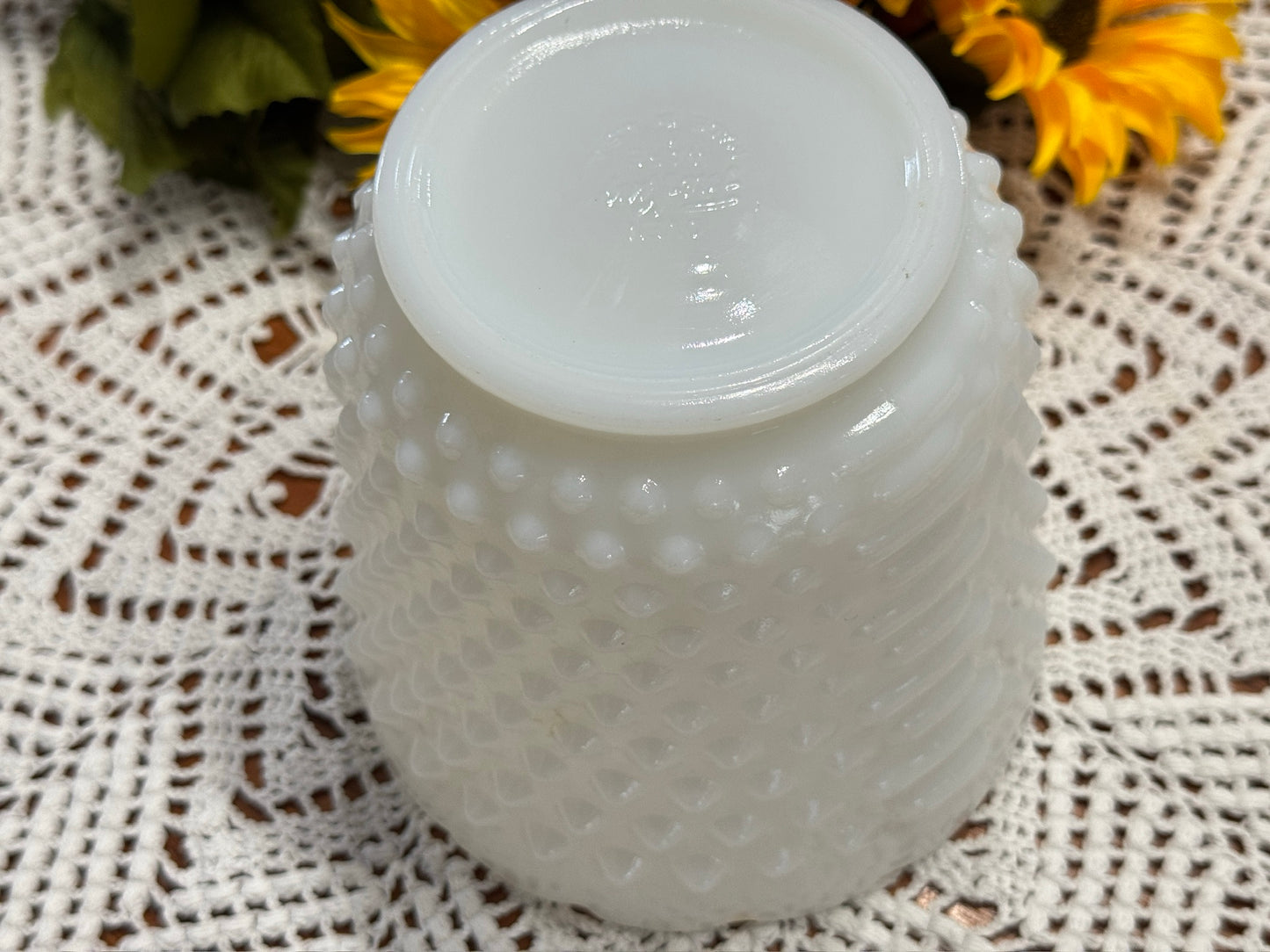 Fire-King Milk Glass Hobnail Planter/Vase