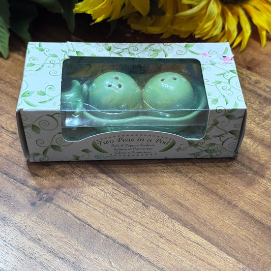 Two Peas In A Pod Boxed Salt & Pepper Shaker Set