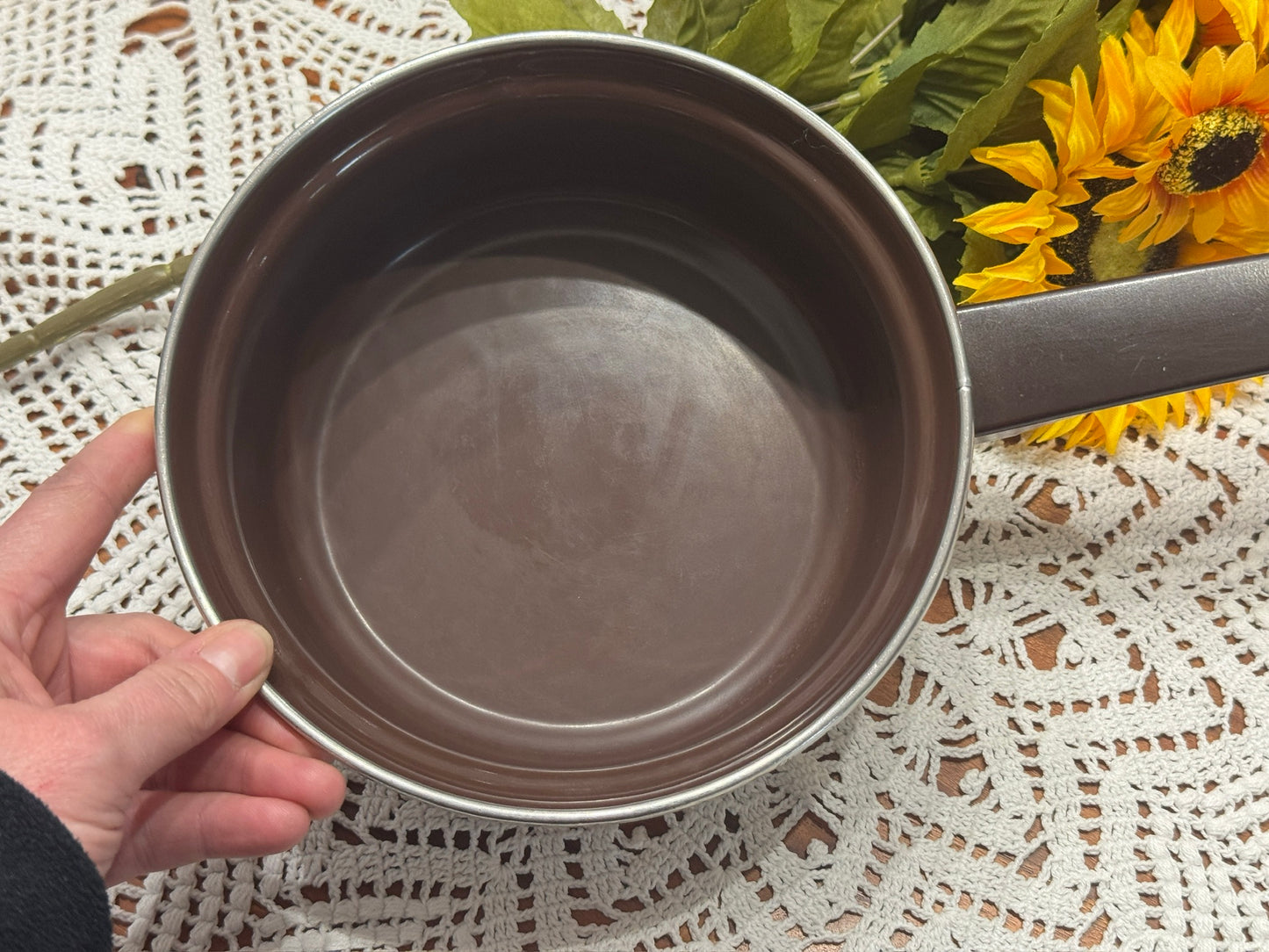 Vintage Floral Enamel Pot Set