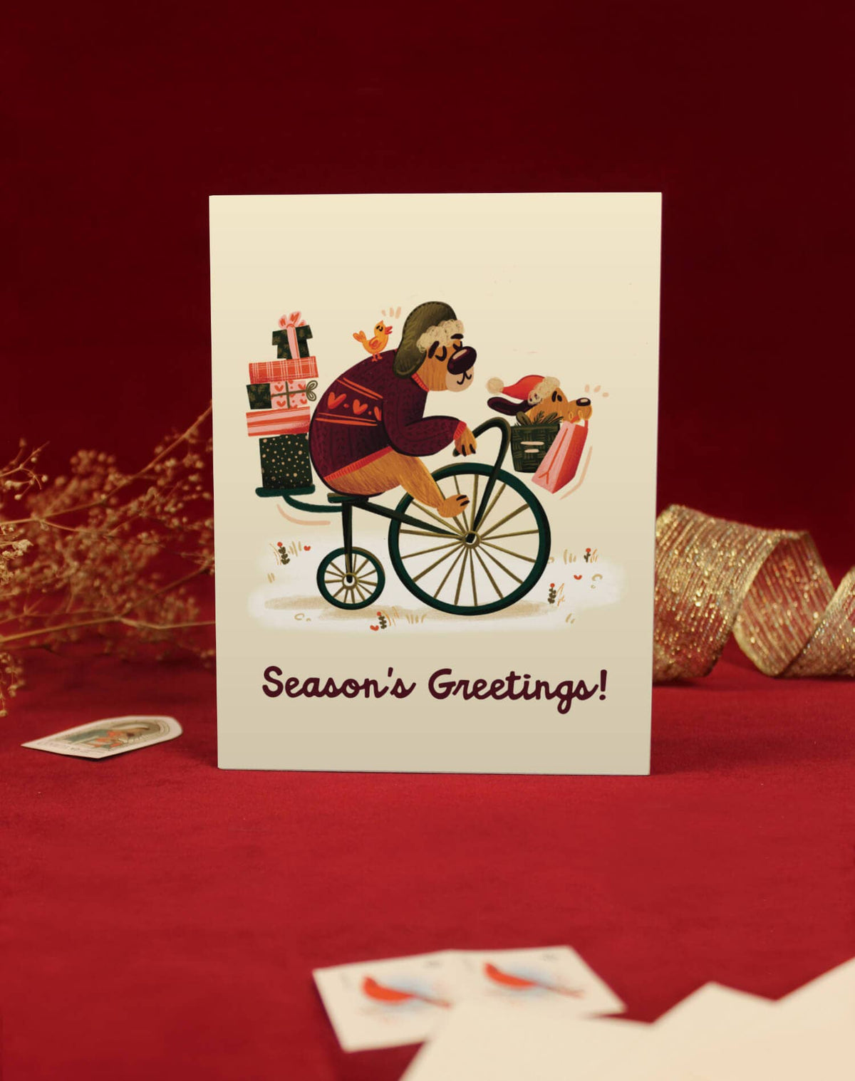 Gift Delivery Bear Holiday Boxed Set - 6 Greeting Card Set