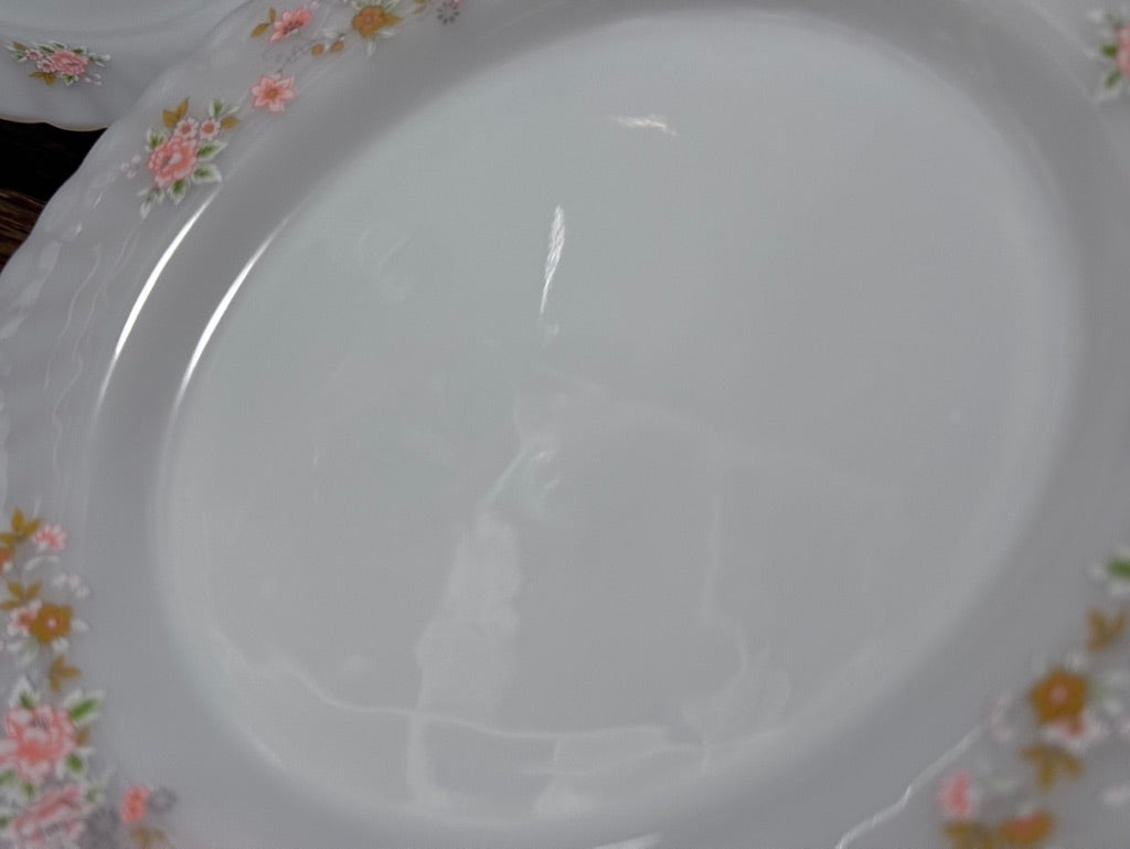 Indopal Milk Glass Dinner and Dessert Plates