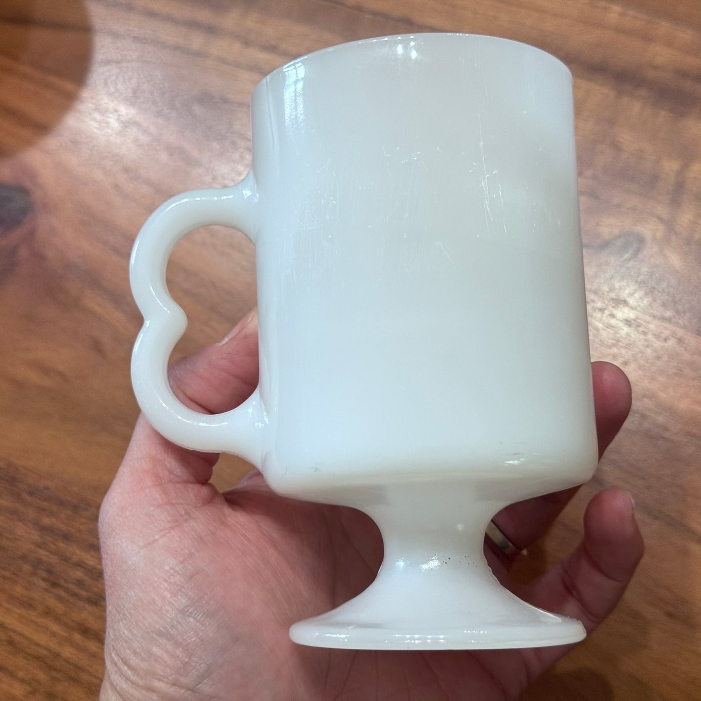 Walt Disney Productions Mickey and Minnie Mouse Milk Glass Mugs