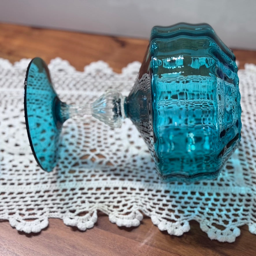 Empoli Teal Green Apothecary Lidded Pedestal Dish