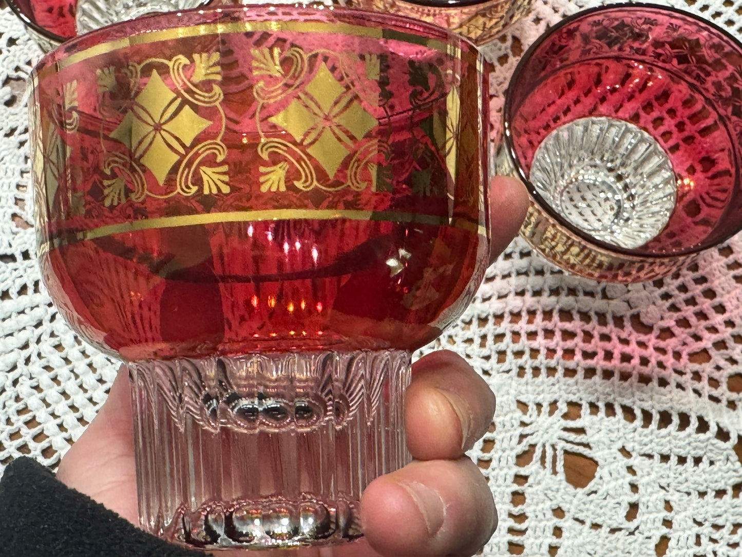 Cristallerie Italy Red Cocktail Glasses