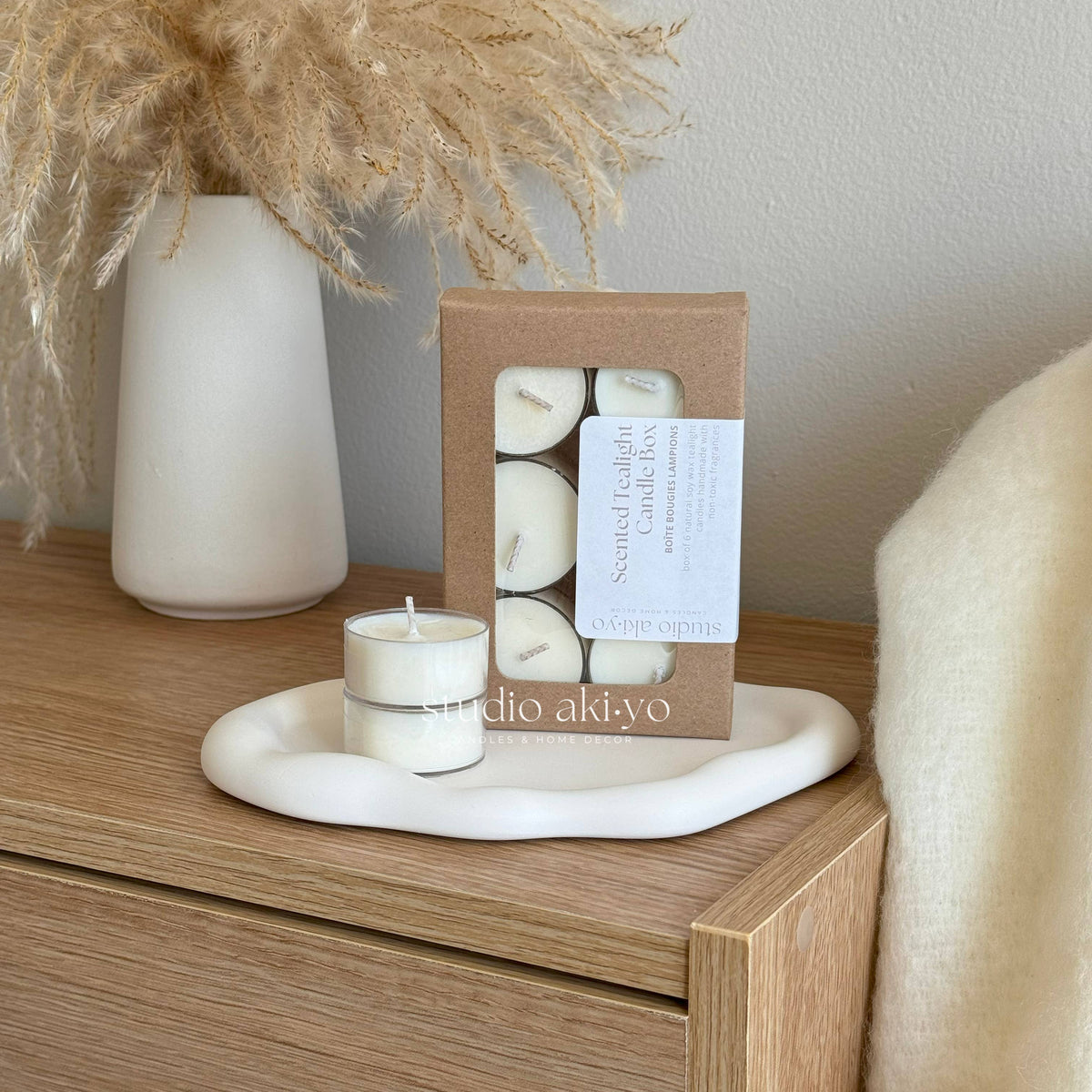 Vanilla Black Raspberry Tealight Candle Box | Hygge Home: Box of six tealight