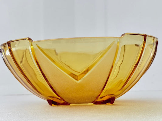 Sowerby Amber Glass Bowl