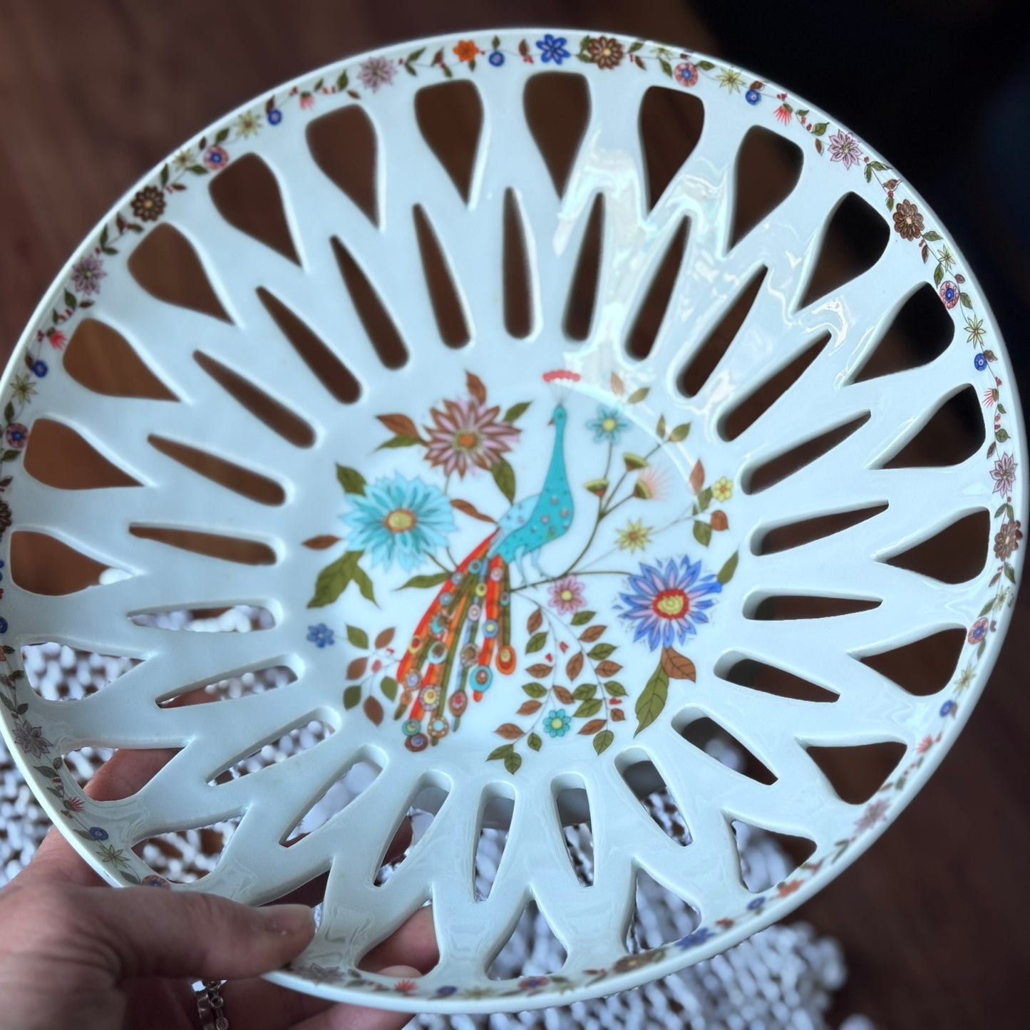 Schmidt Porcaline Peacock Lace Bowl