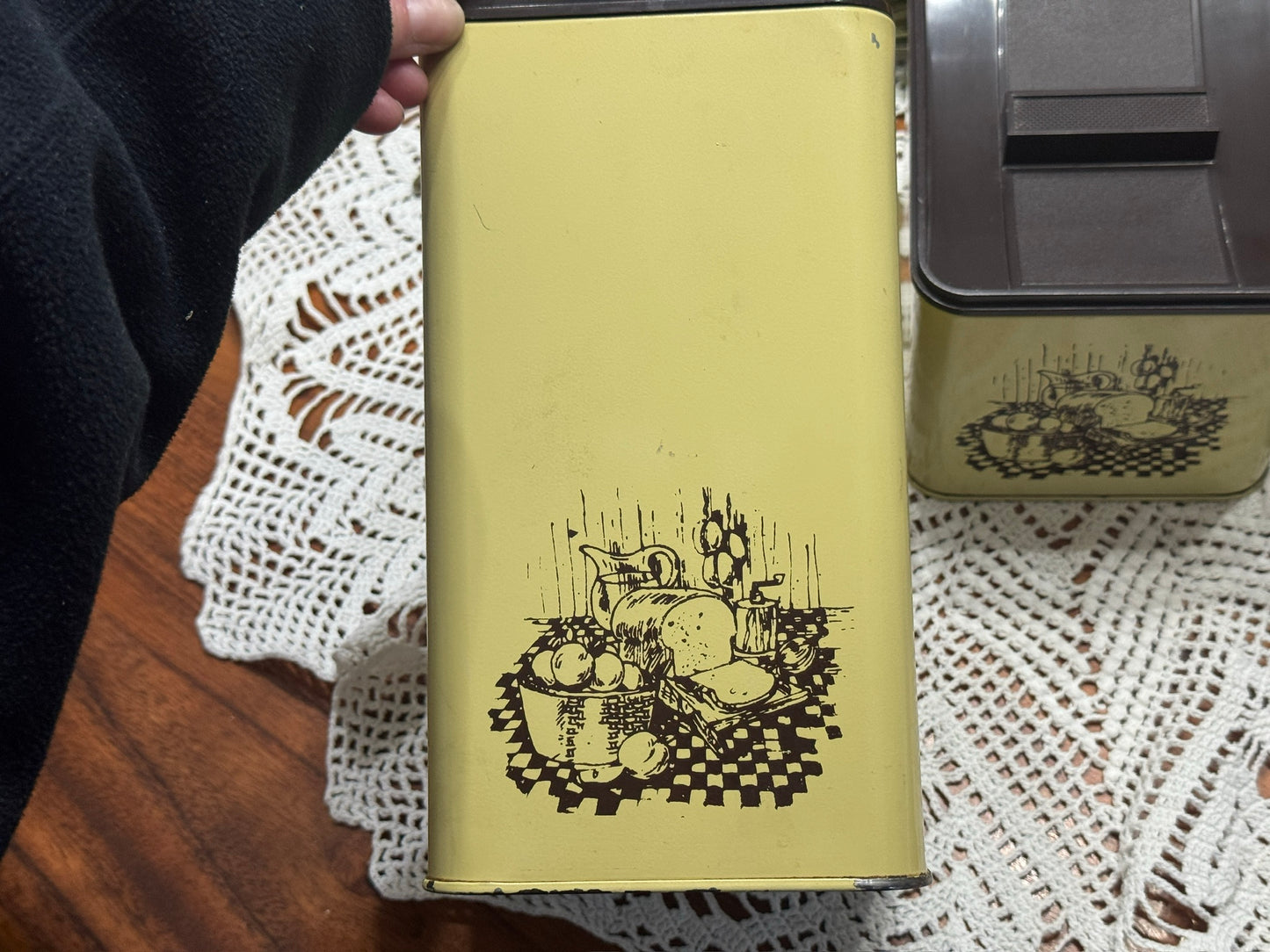 Vintage Ekco Yellow/Brown Stackable Canister Set