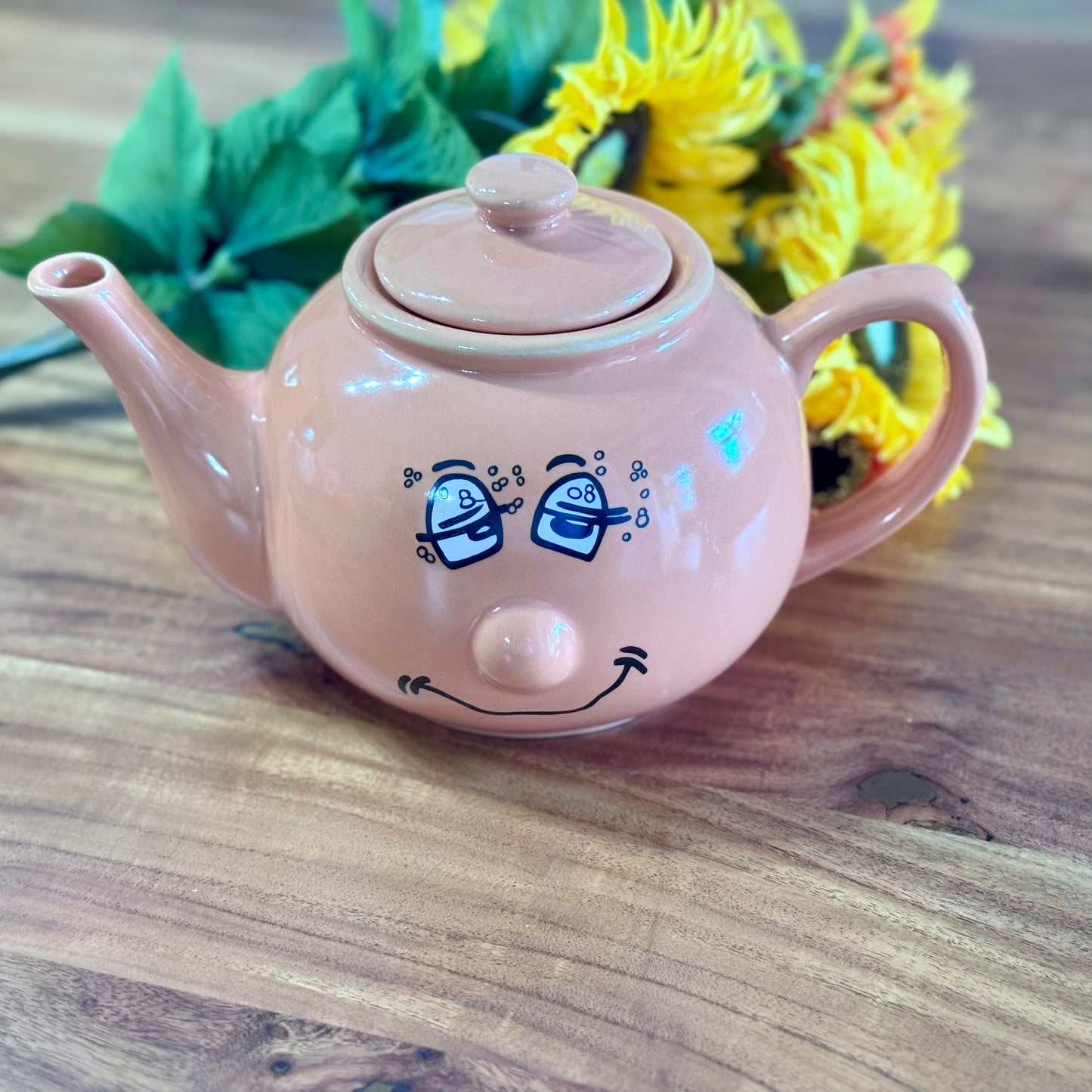 Vintage Orange Novelty Face Teapot