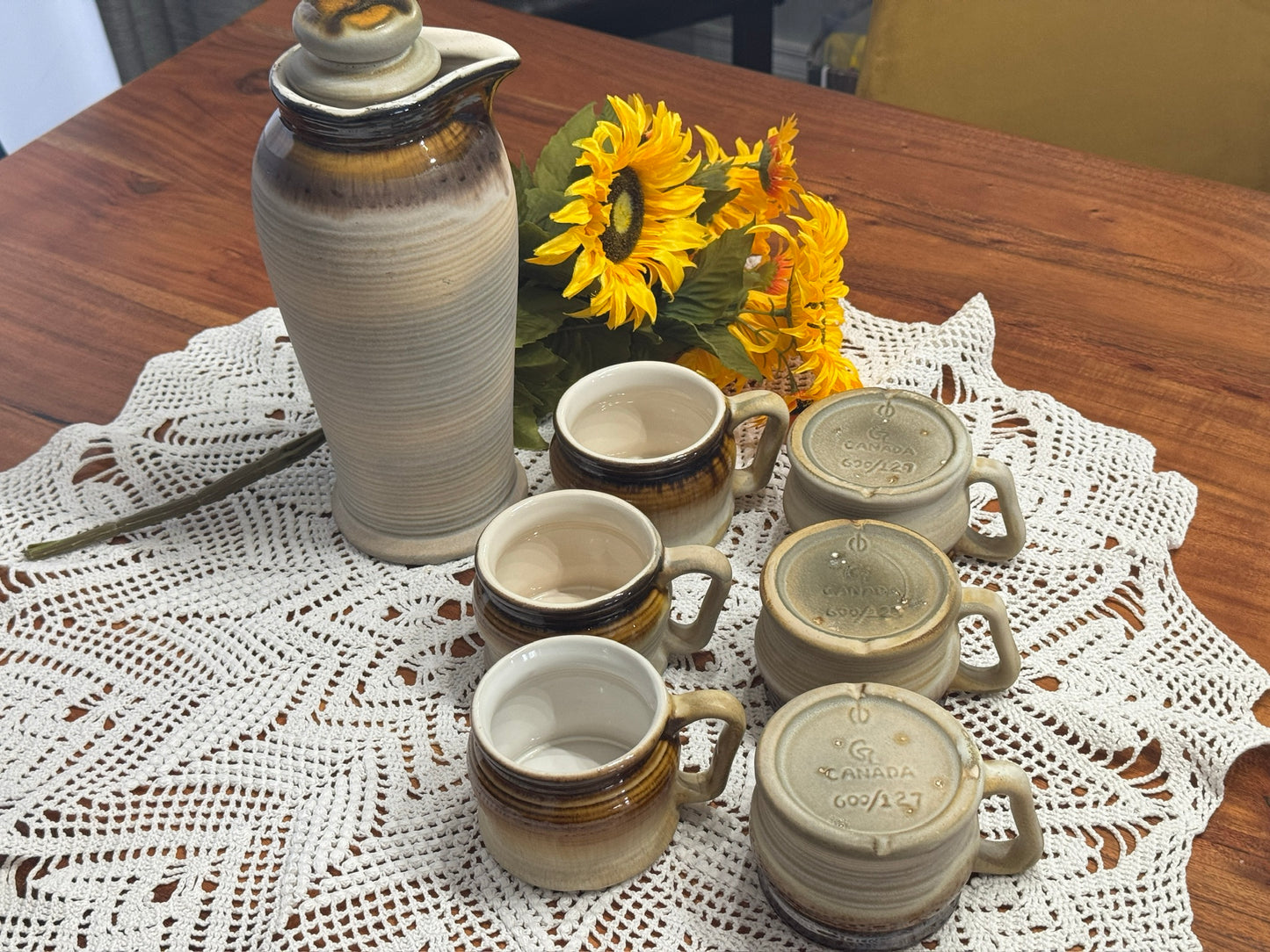Beauceware Pottery Drip Glaze Tea Set