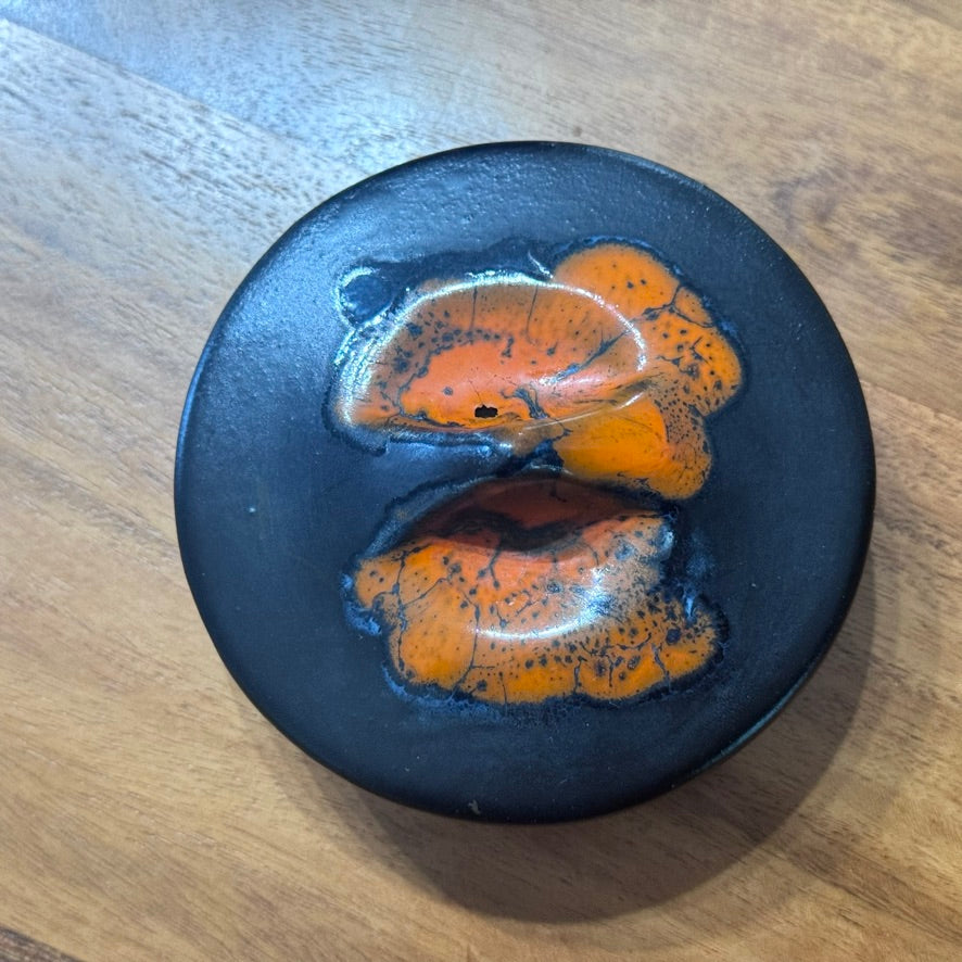 Canadian Pottery Orange Drip Glaze Teapot