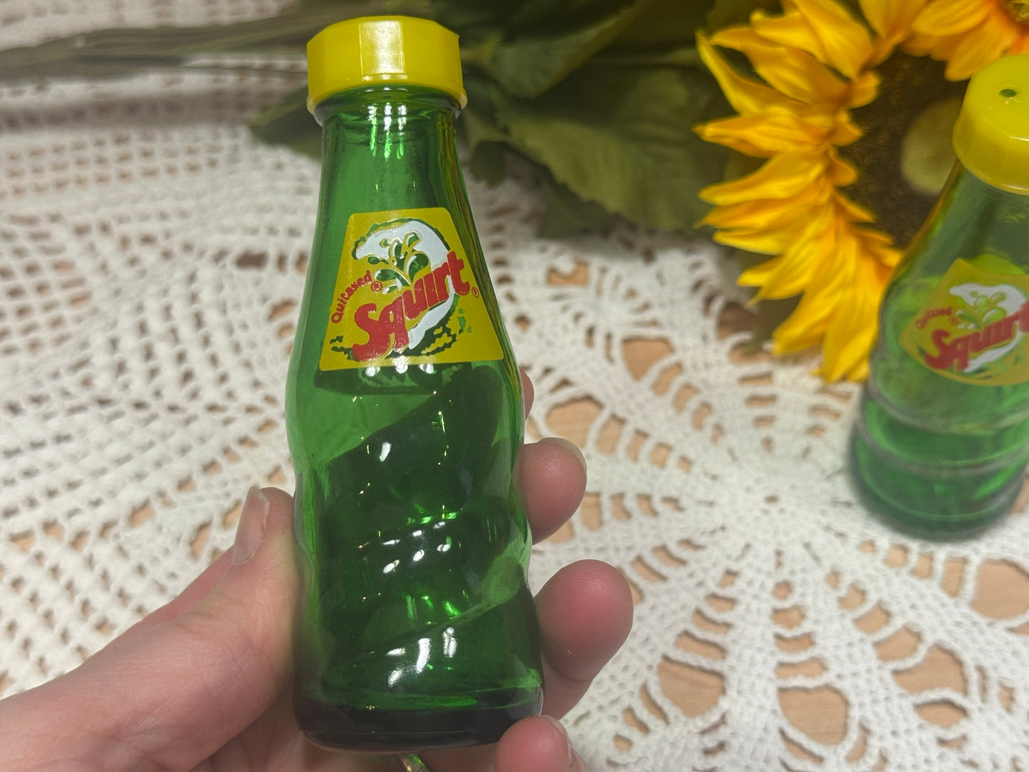 Green Glass 'Squirt' Salt & Pepper Shakers