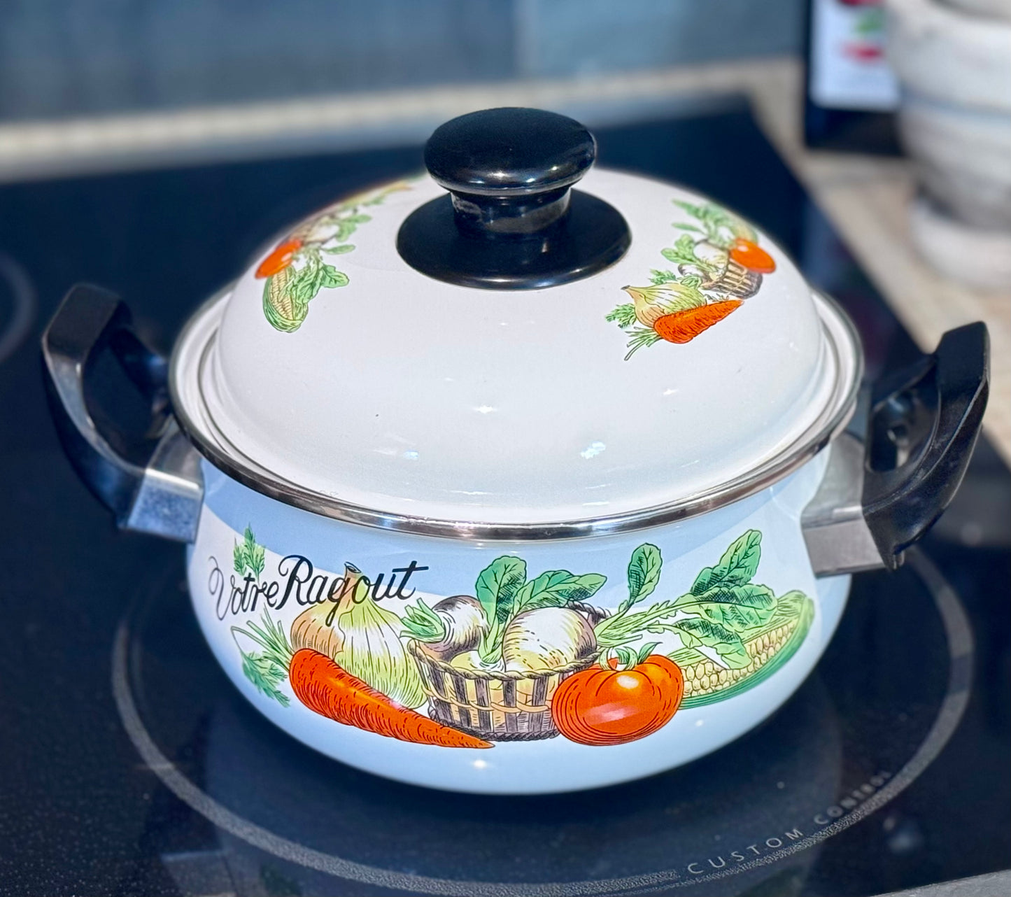"Votre Ragout" Enamel on Steel Stockpot