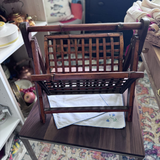 Vintage Bamboo Magazine Rack
