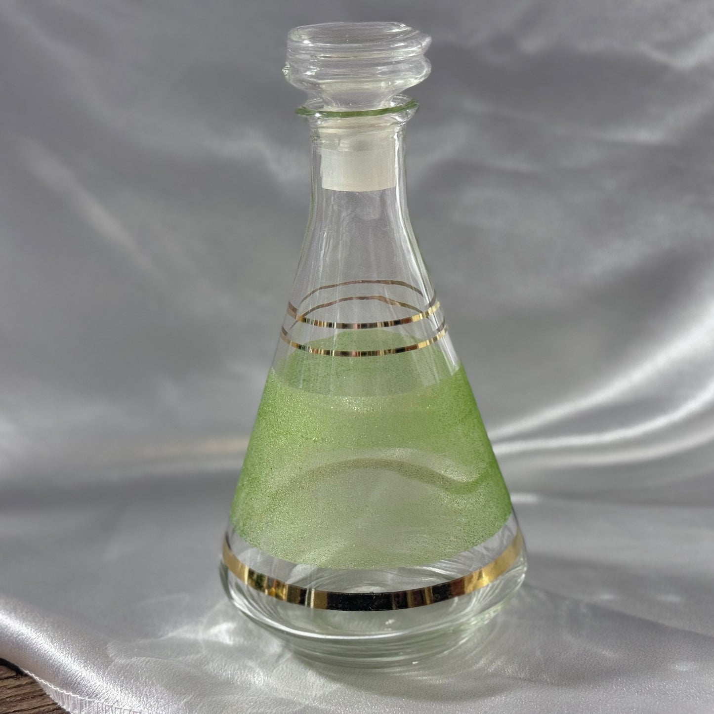 Small Sugar Texture and Gold Stripped Decanter