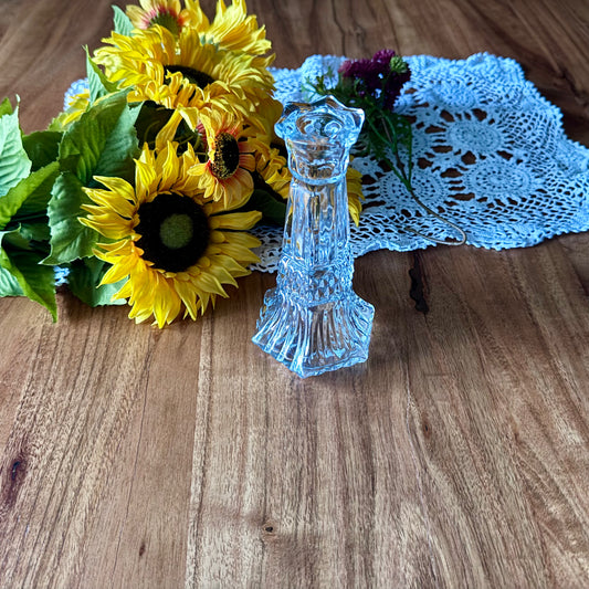 Vintage Cut Glass Bud Vase OR Candle Holder