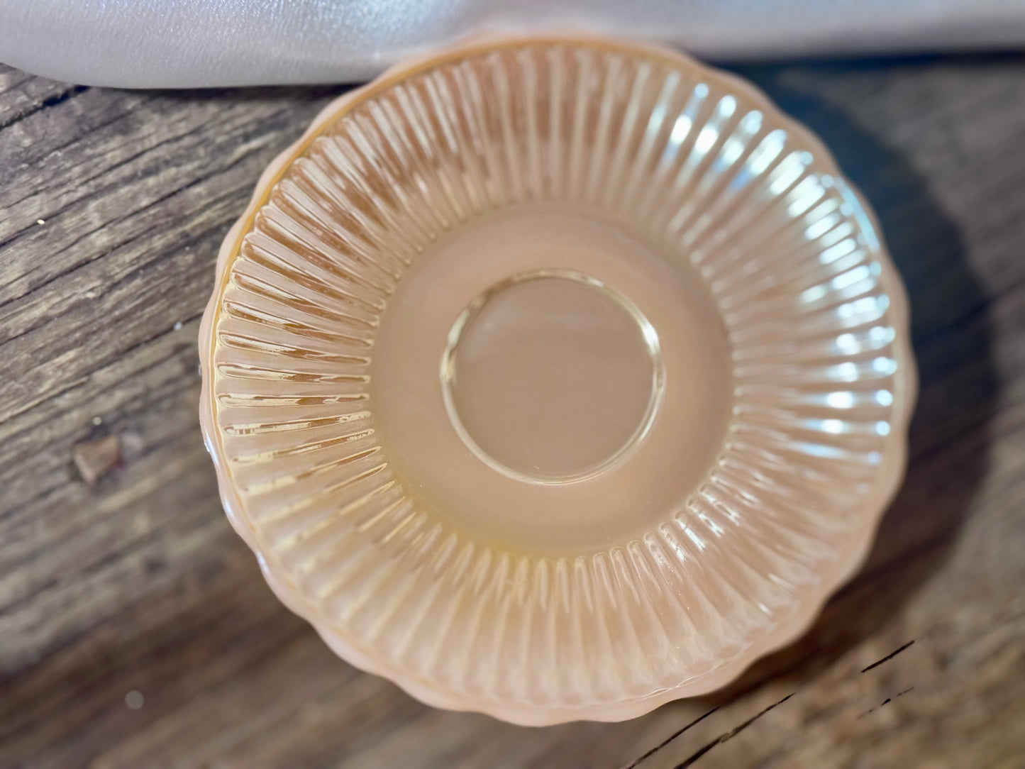 Anchor Hocking Fire-King Peach Lusterware Teacup & Saucer