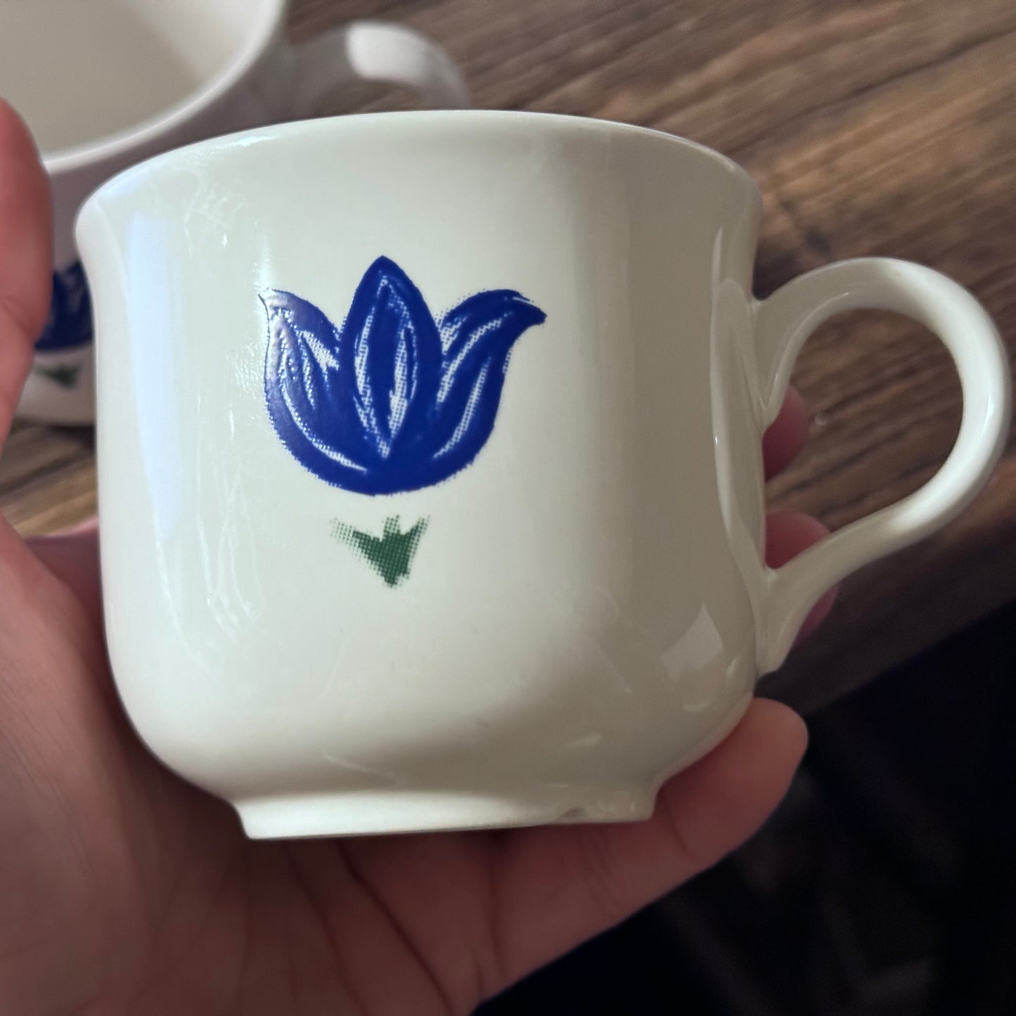 John Tams, England 'Tulip' Cup and Saucers