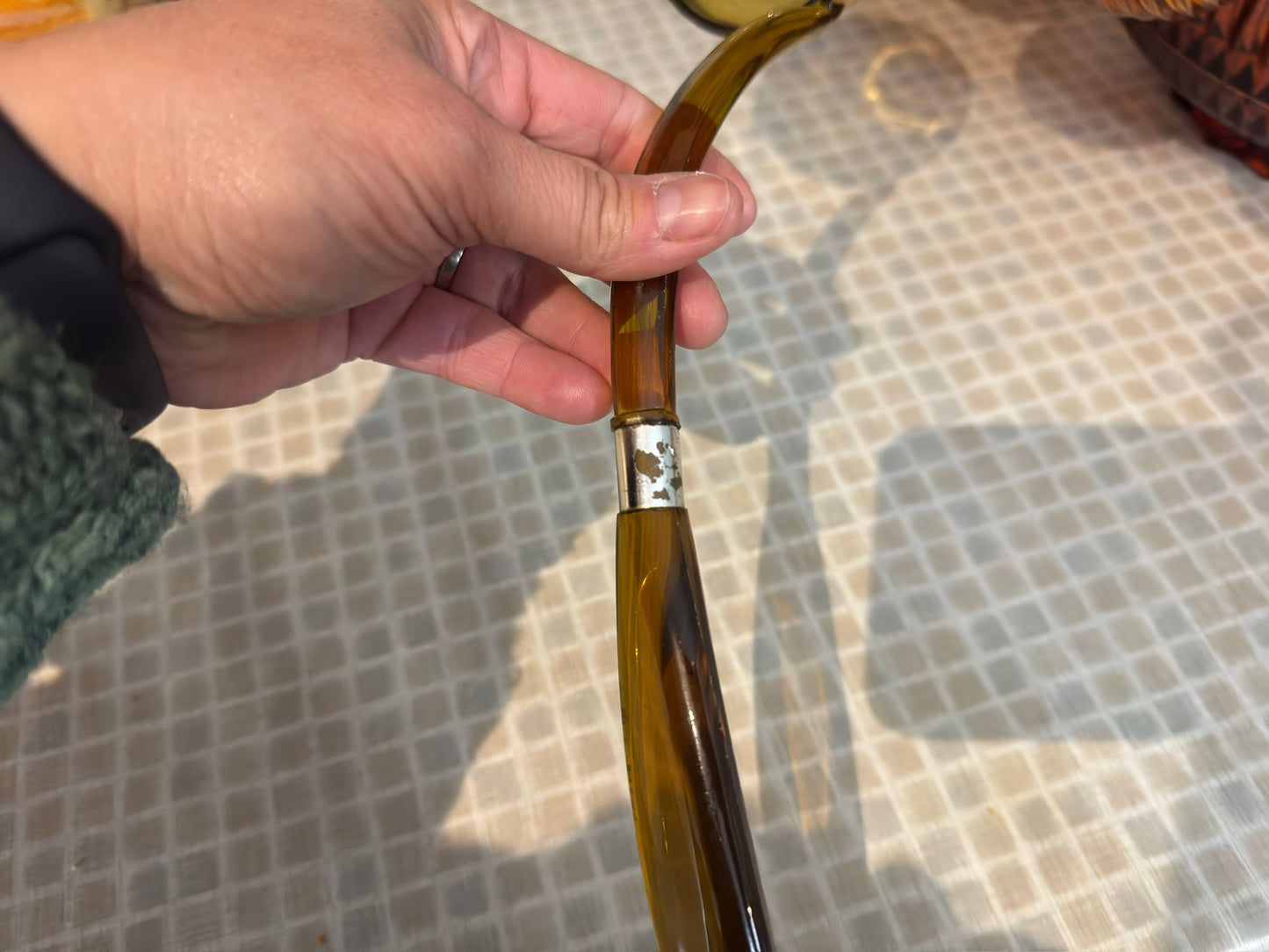 Vintage Amber Colony Royal Drape Punch Bowl & Cups