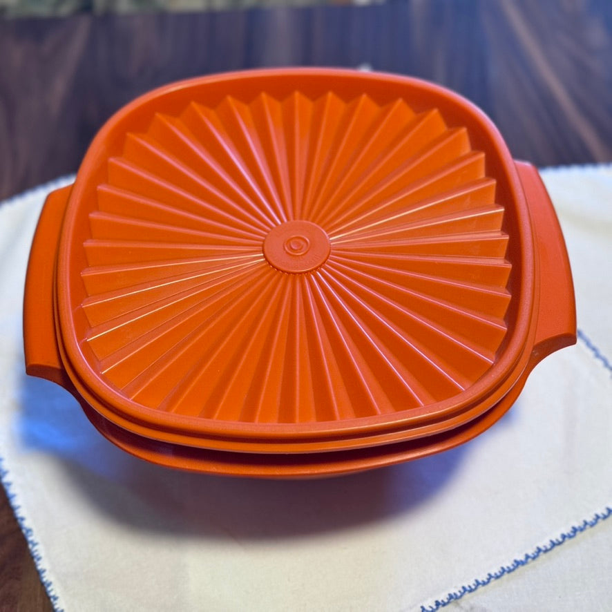 Orange Tupperware Bowls with Lids
