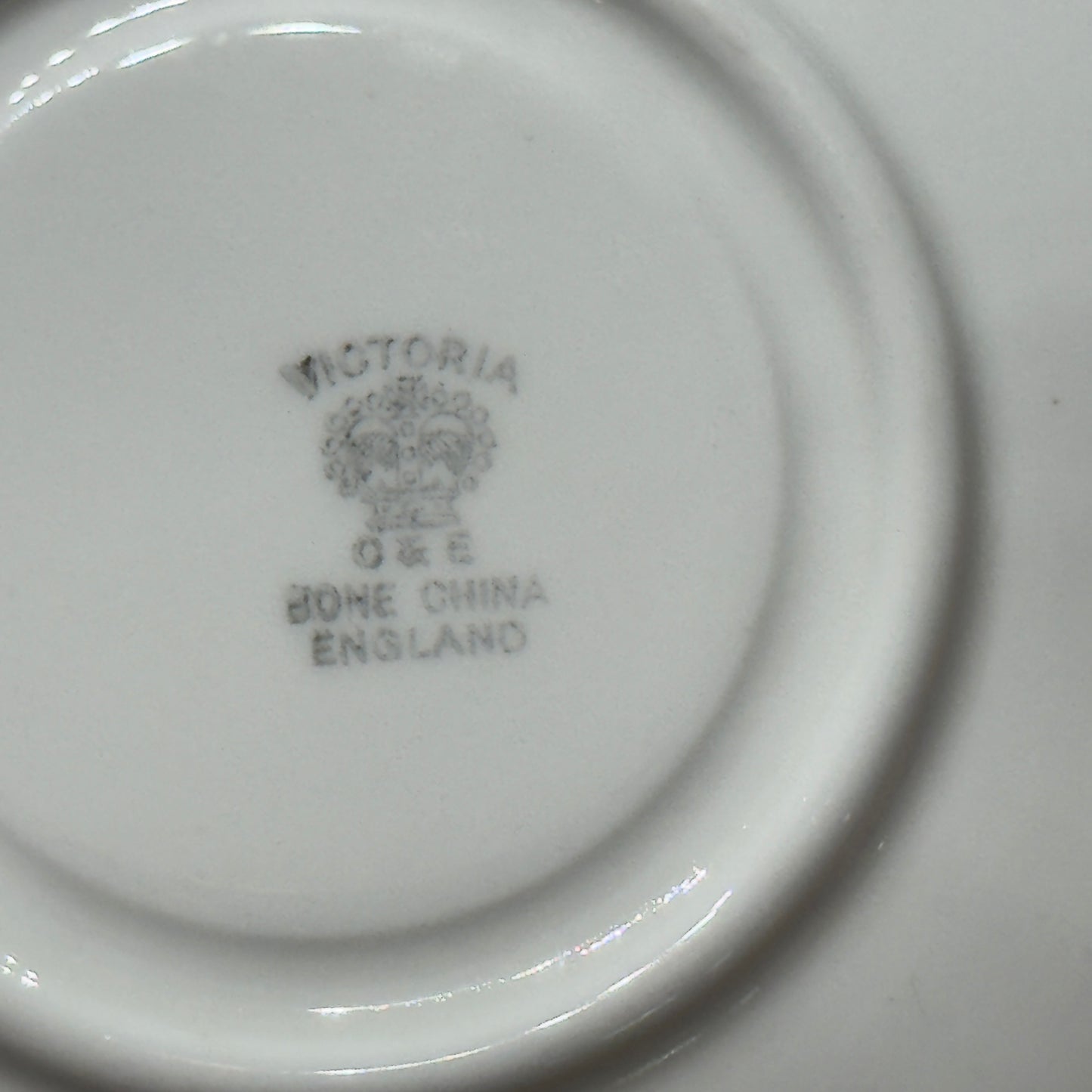 Victoria C & E Bone China Purple Pansy Teacup & Saucer Set