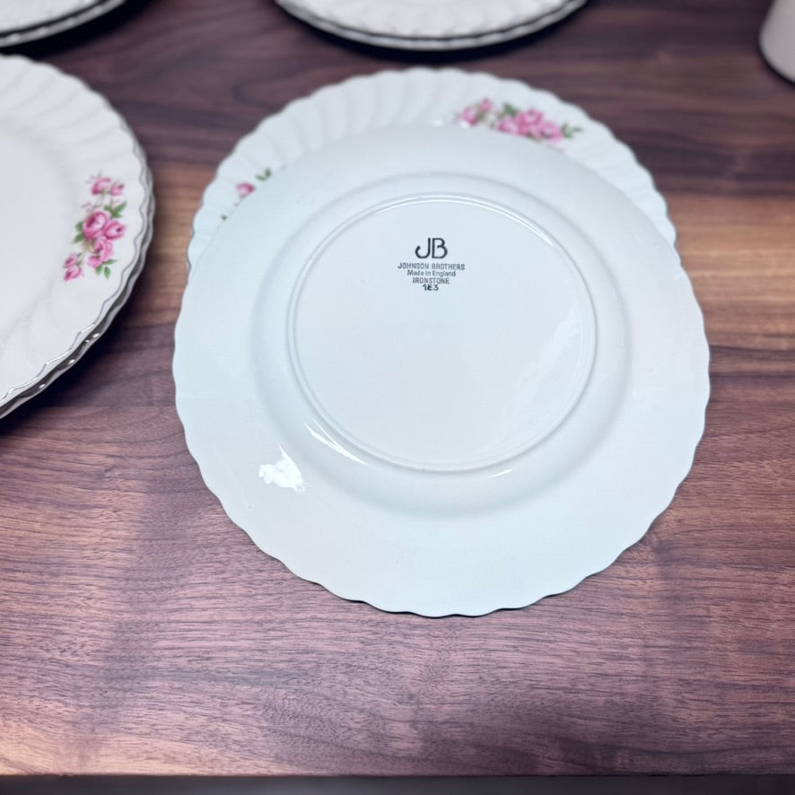 Johnson Brothers Made In England Ironstone Regency Pink Roses Dish Set