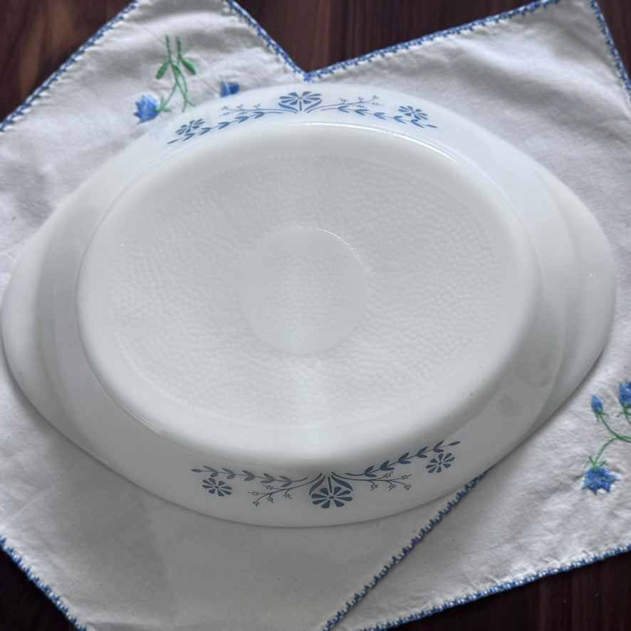 Glasbake? Divided Blue Floral Casserole