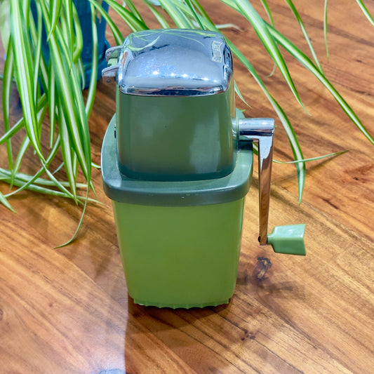 Vintage Avocado Green Hand-Crank 'Swing-A-Way' Ice Crusher