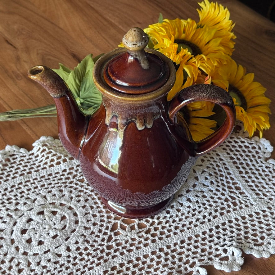 Vintage Brown Drip Glaze Coffee/Teapot