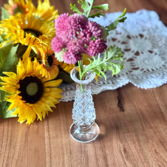 Small Pressed Glass Posy Bud Vase