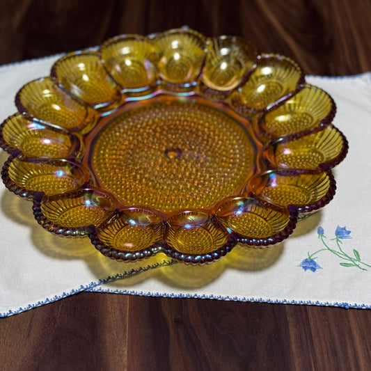 Carnival Glass Deviled Edd Plate