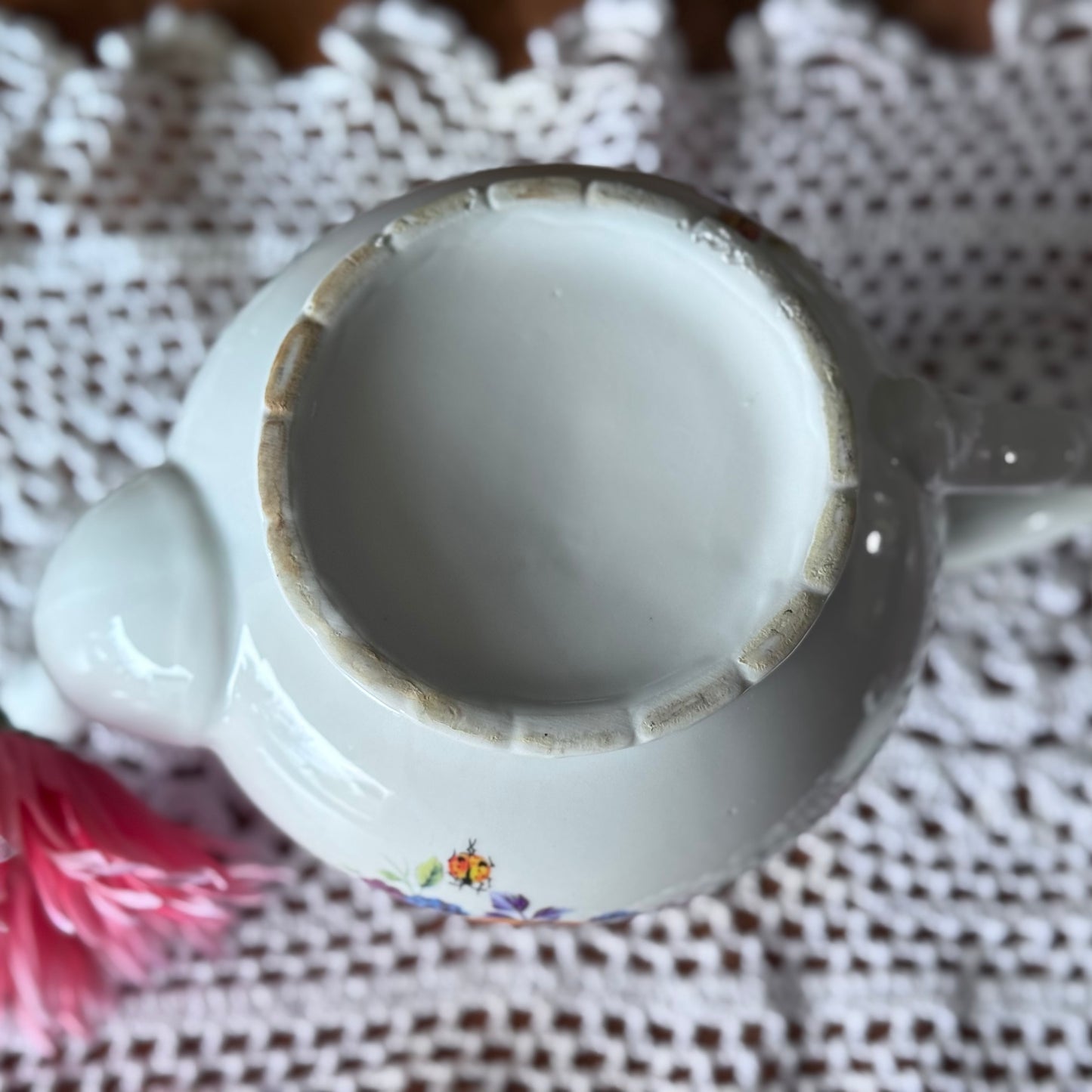 Porcelain Fruit/Floral Motif Teapot
