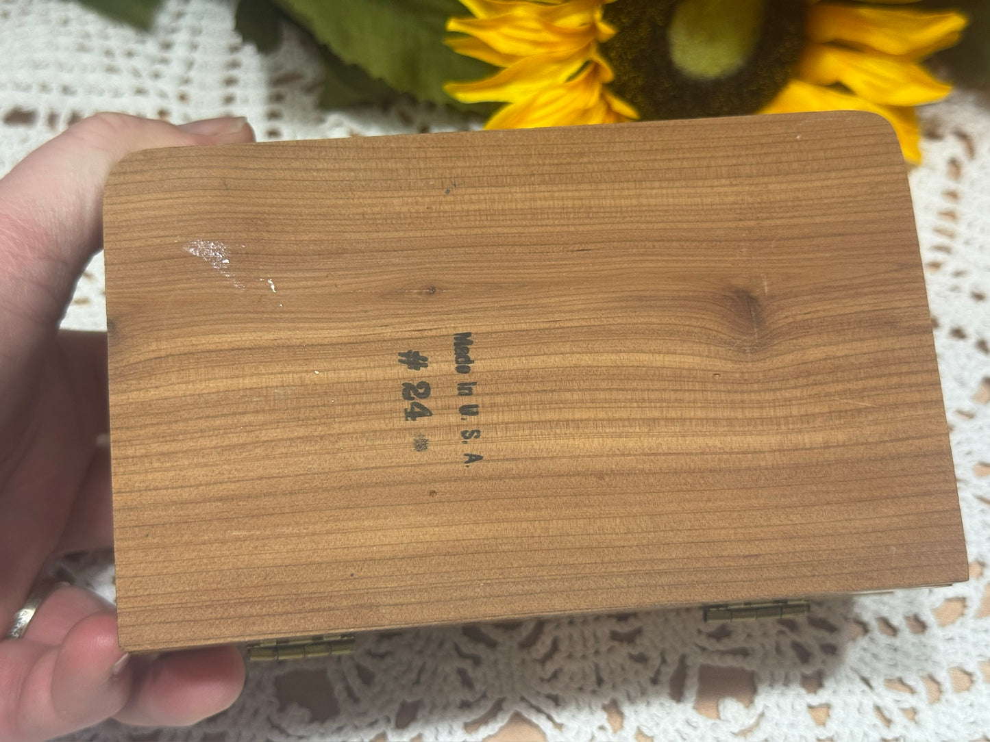 Handmade Cedar Cameo Sewing/Keepsake Box