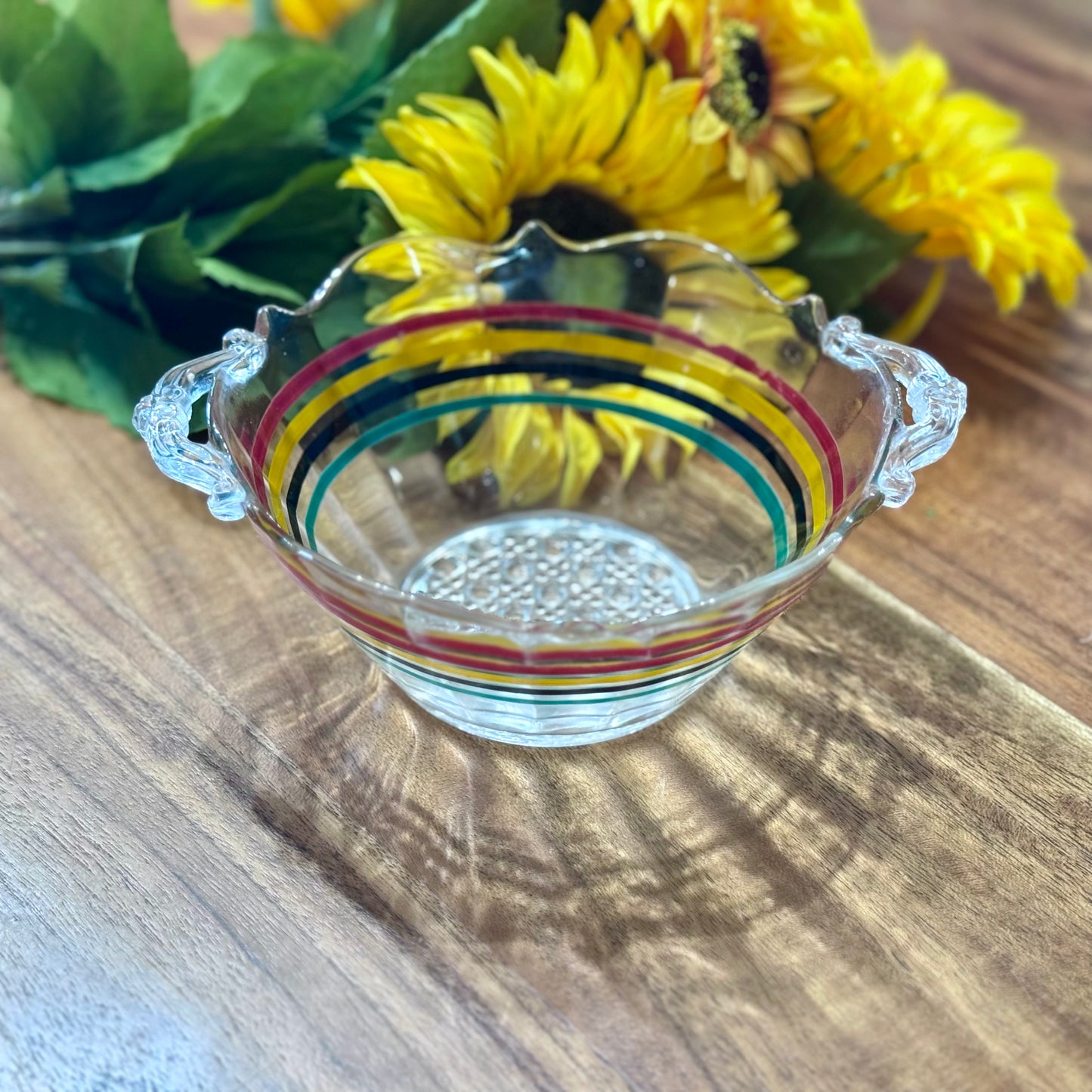 Anchor Hocking Glass Lancaster Circus Stripe Small Bowl