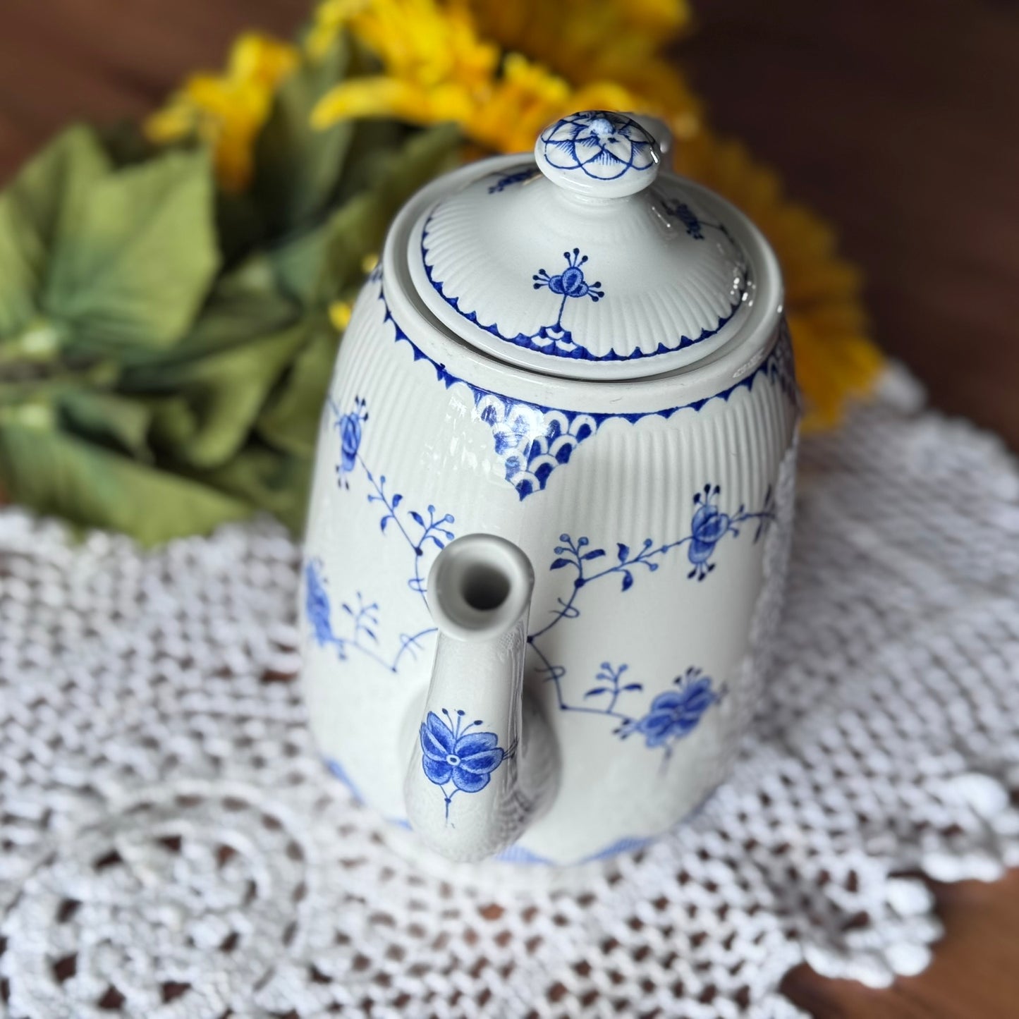 MASON'S Denmark Blue & White Ironstone Coffee/Teapot