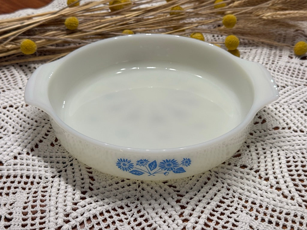 Anchor Hocking Fire-King 'Blue Cornflower' 429 9IN Handled Casserole Dish