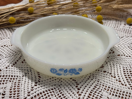 Anchor Hocking Fire-King 'Blue Cornflower' 429 9IN Handled Casserole Dish