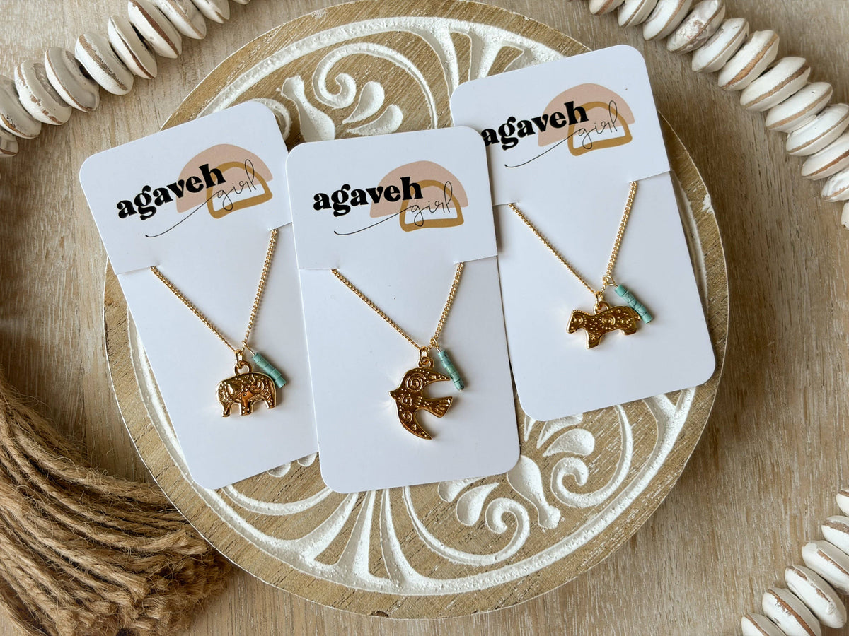 Folk Art Necklace: Elephant