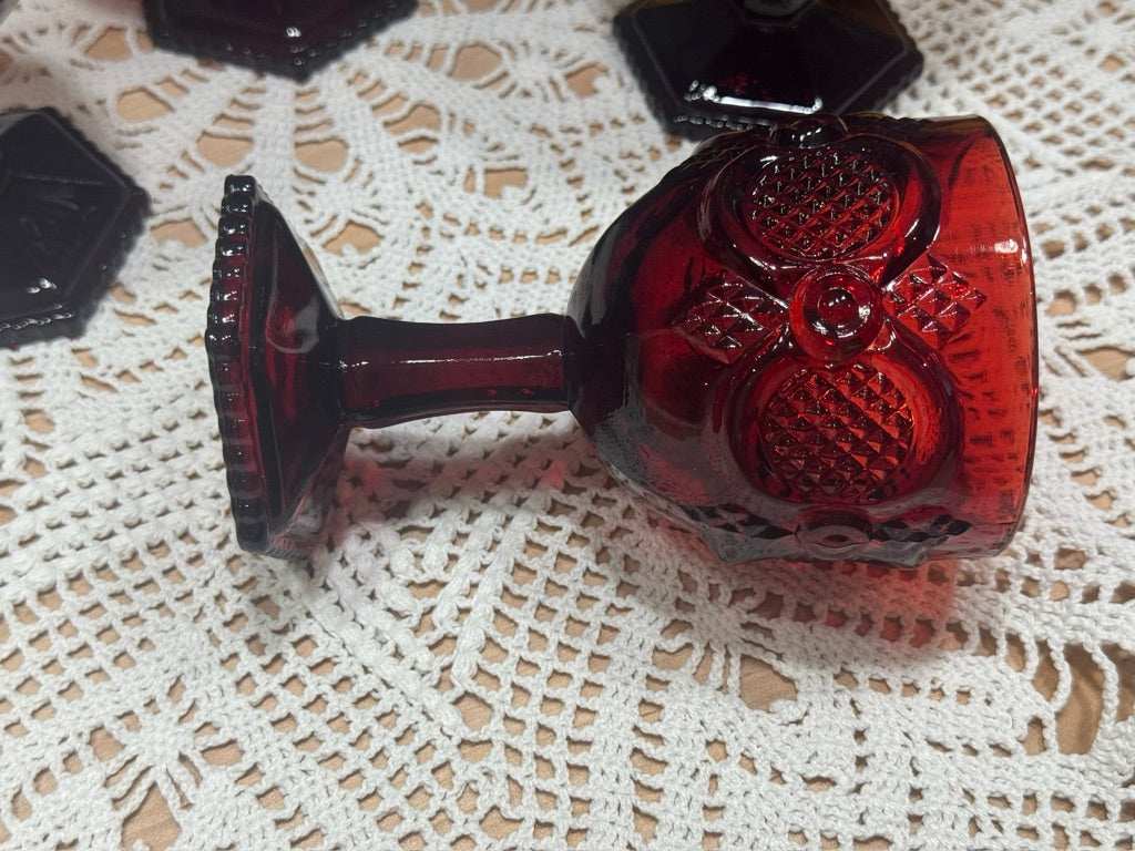 AVON 1876 Cape Cod Ruby Red Goblets