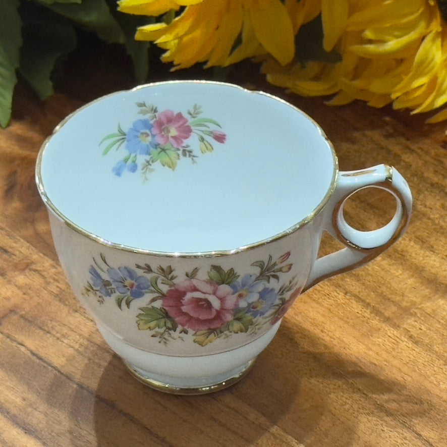 Royal Stafford Floral Bone China Teacup & Saucer Set