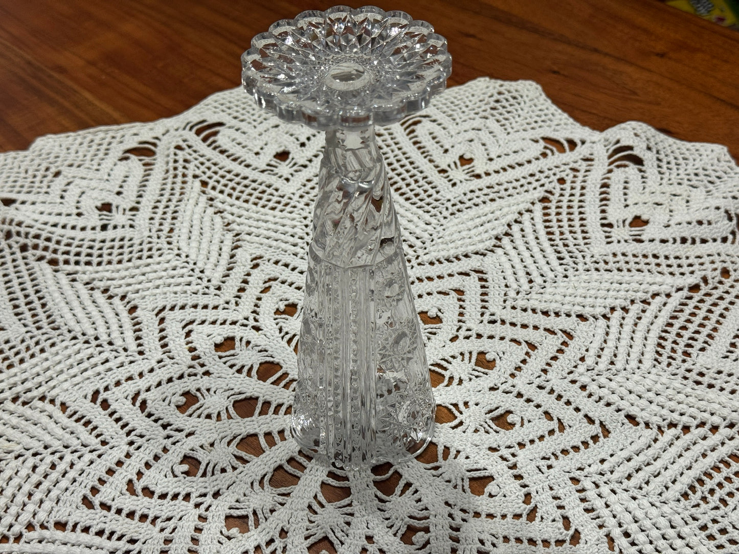 Early American Pressed Glass Starburst Vase