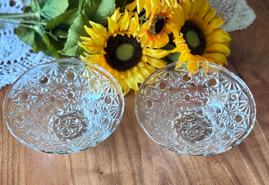 Pressed Cut Glass Serving Bowls
