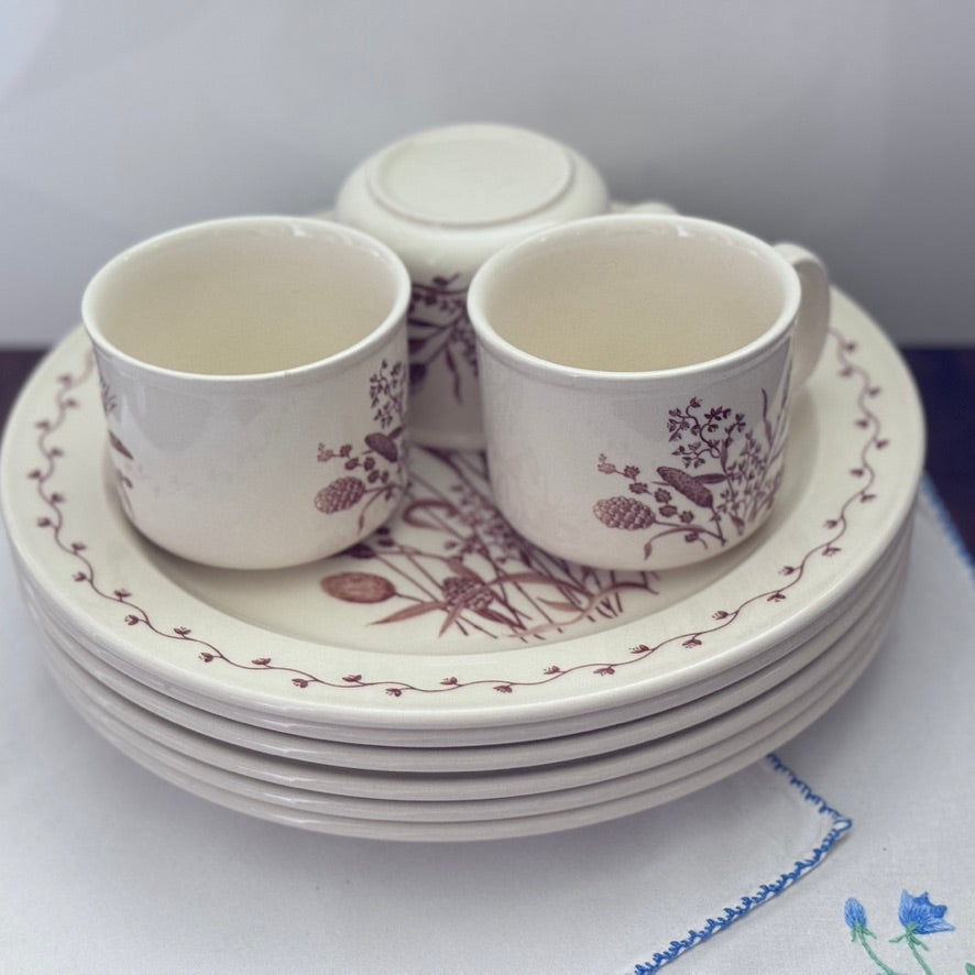 Royal Victoria "Harvest Home" Dinner Plates/Cups