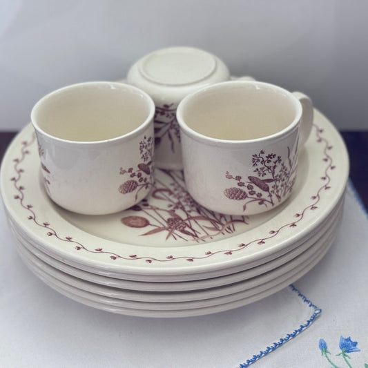 Royal Victoria "Harvest Home" Dinner Plates/Cups