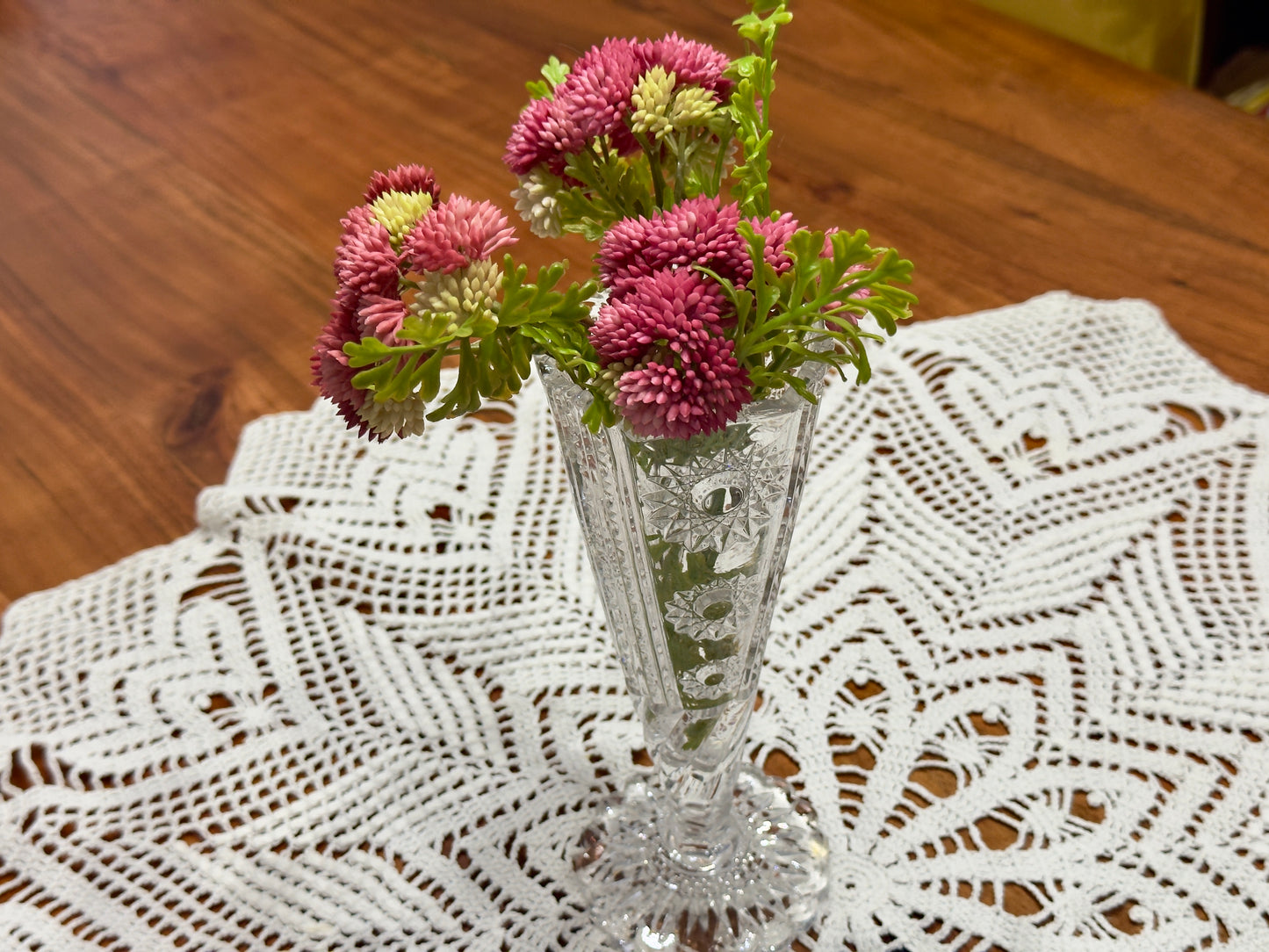 Early American Pressed Glass Starburst Vase
