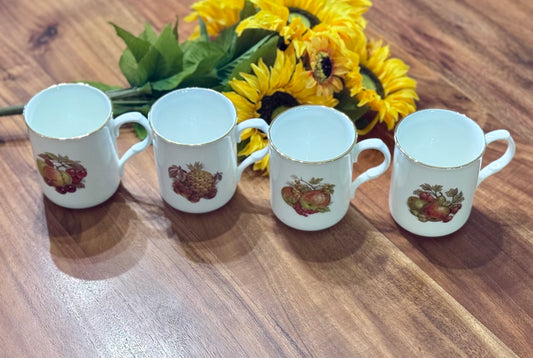 Sadler 'Wellington' Harvest Fruit Design, Bone China Mugs