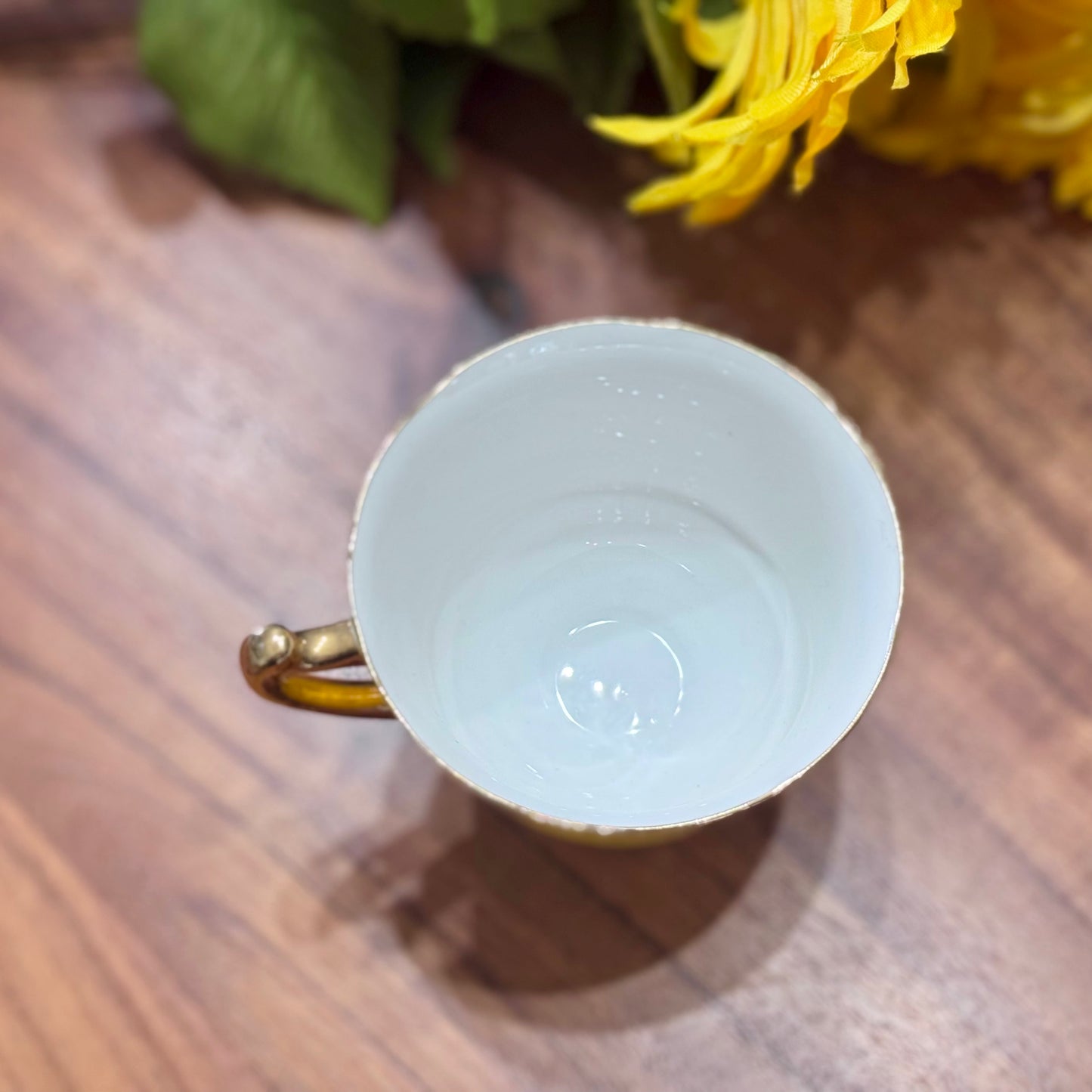 Gladstone England Yellow/Gold Teacup & Saucer Set