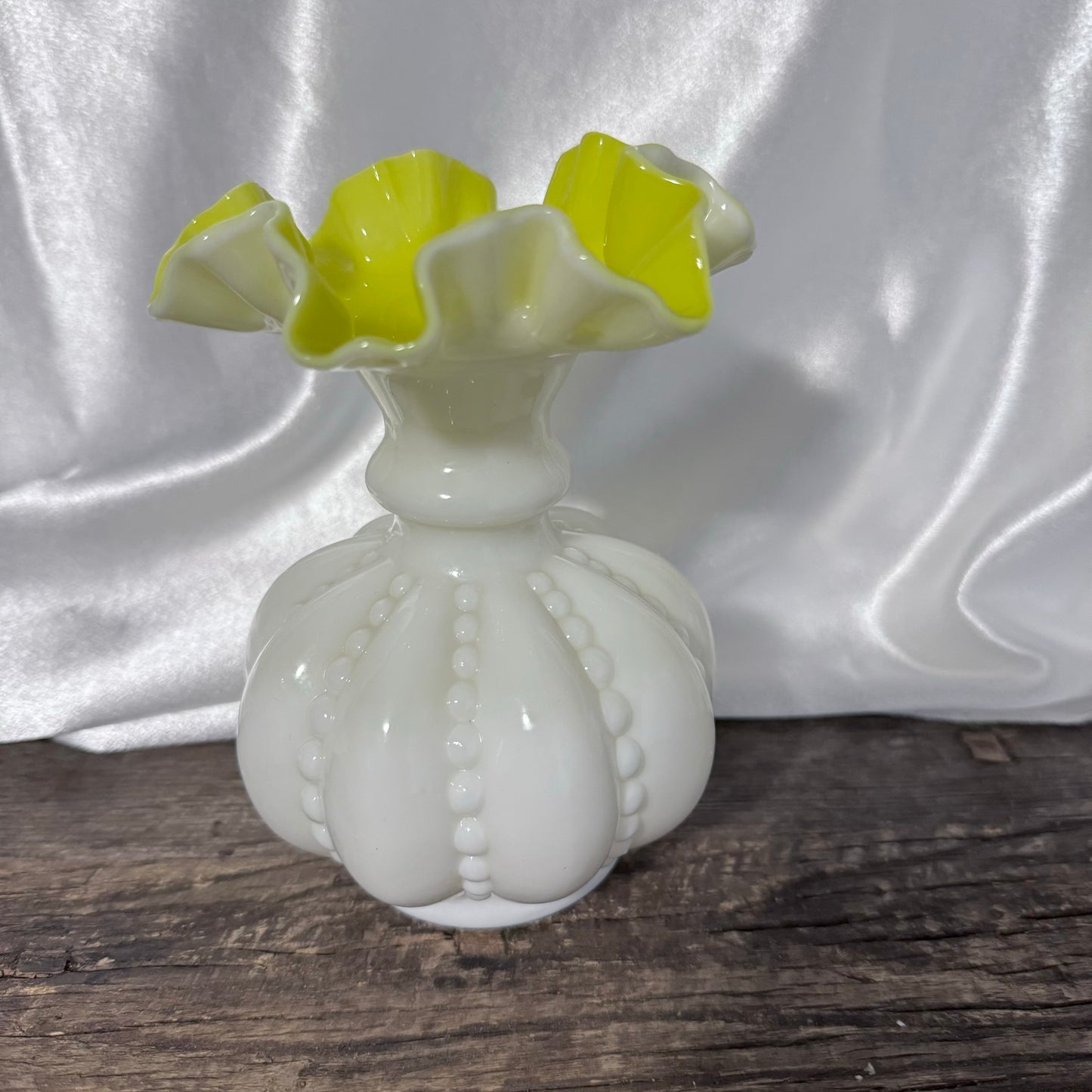 Fenton Beaded Melon Vase