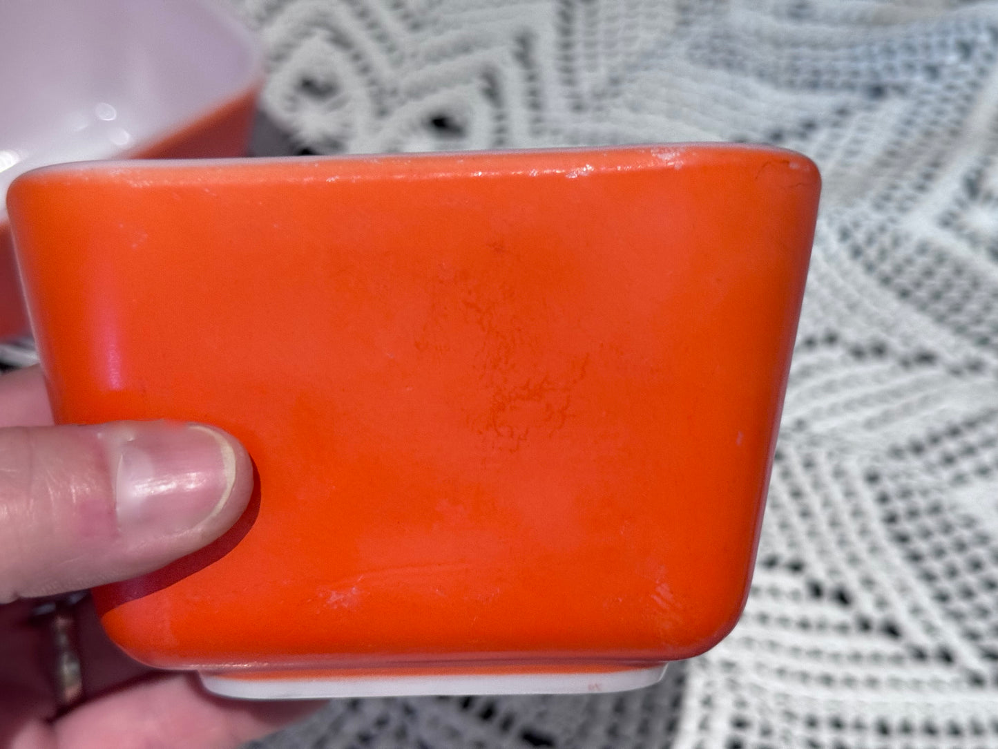 PYREX 501-B Refrigerator Dish -Red/Orange