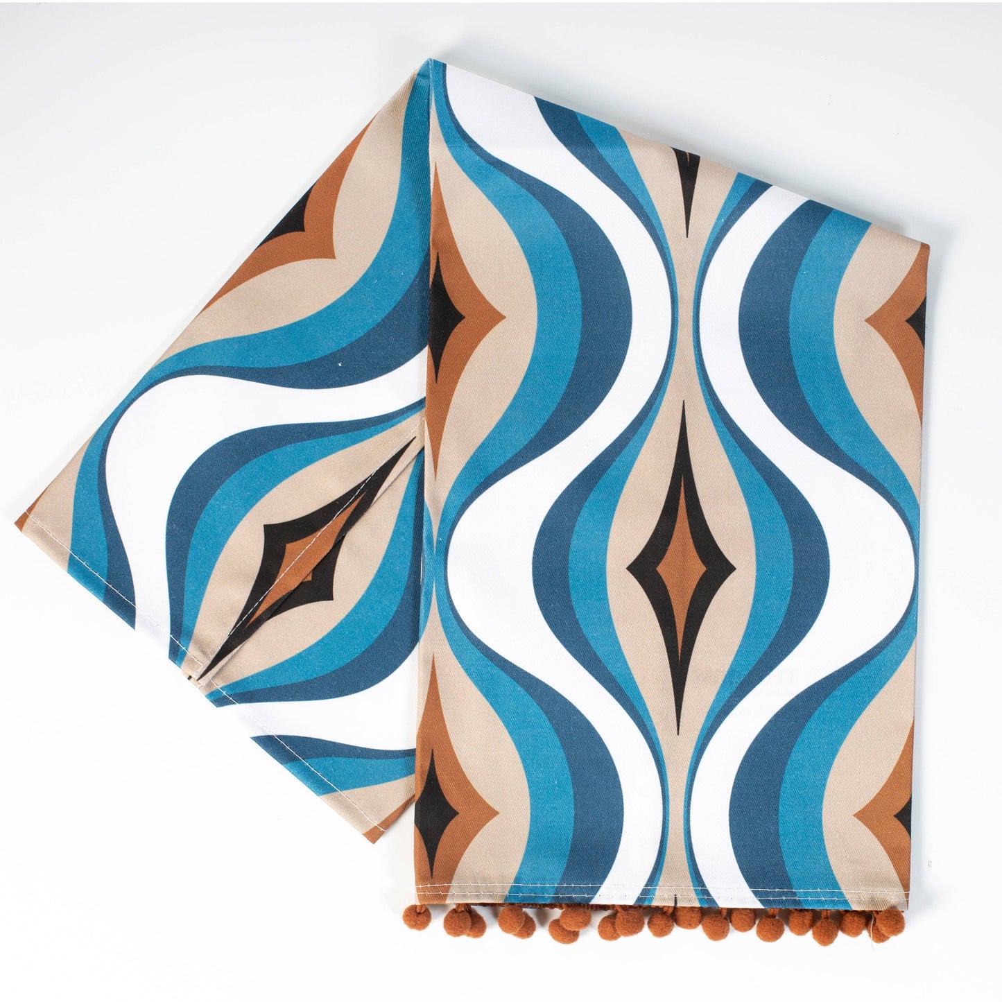 Diamond Waves Mid Century Modern Tea Towel